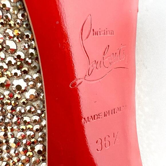 Christian Louboutin Strass Very Riche 120 Gold Heels Size 36.5 - Picture 6 of 8